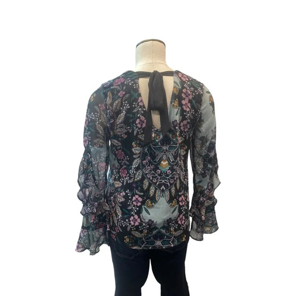 Black Floral Blouse - Picture 3 of 3